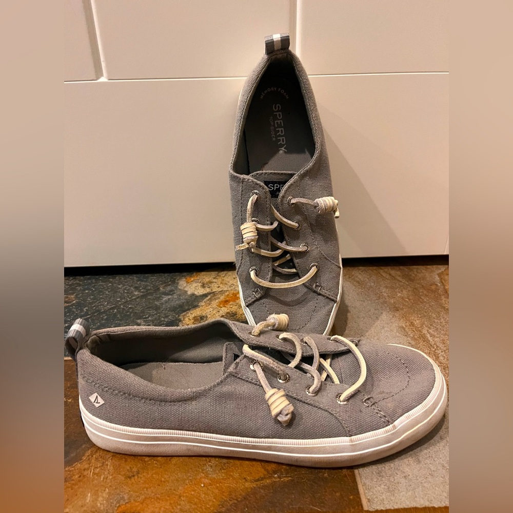Women’s Grey Sperry Slip Ons